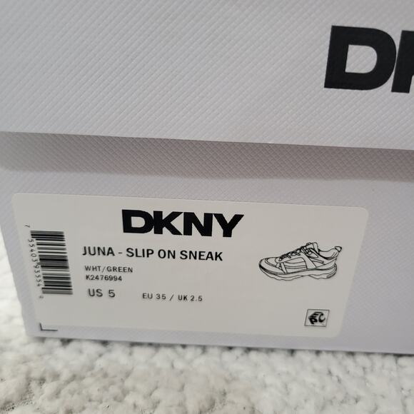 NIB DKNY Juna Everyday Lace Up Platform Athletic Sneaker White/Green sz 5 - Picture 8 of 8